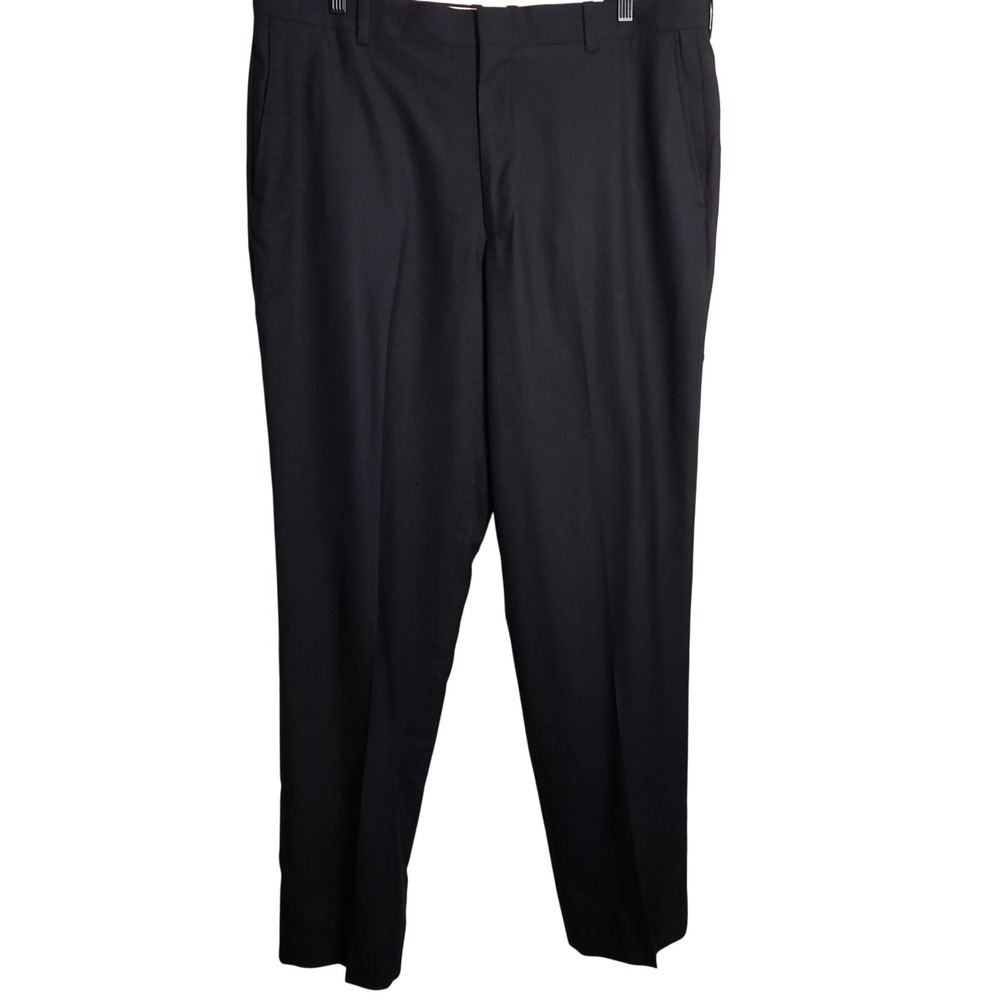 LL Bean Classic Fit Wool Pants Mens 40W 34L‎ Charcoal Gray Dress Trousers